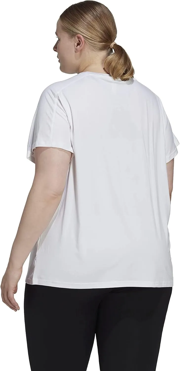 adidas Women's Aeroready Train Essentials Minimal Branding V-Neck T-Shirt