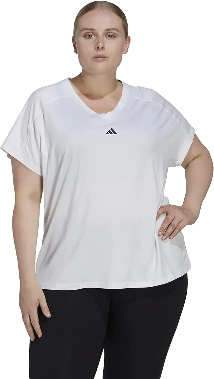 adidas Women's Aeroready Train Essentials Minimal Branding V-Neck T-Shirt