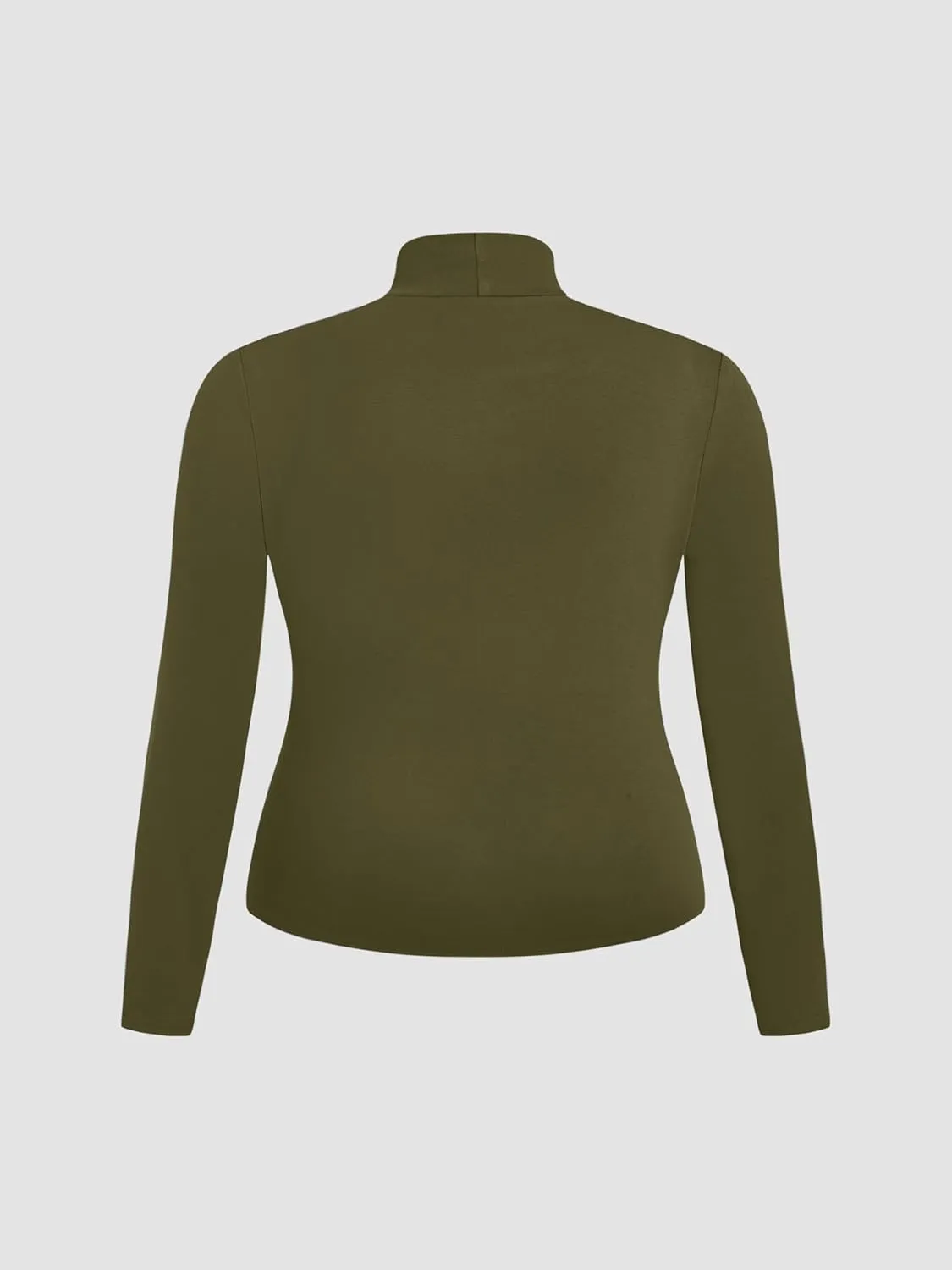 CIDER Women's Plus Size Mock Turtleneck Tops Long Sleeve Slim Fit Curve Fall Essentials T Shirts