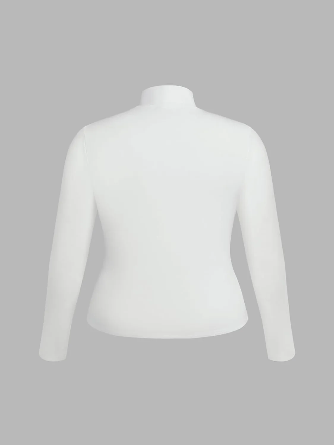 CIDER Women's Plus Size Mock Turtleneck Tops Long Sleeve Slim Fit Curve Fall Essentials T Shirts