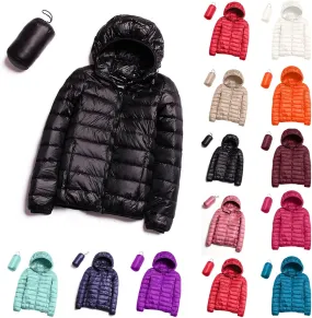 COTECRAM Women 2023 Trendy Puffer Jacket Hooded Warm Lightweight Zip Up Packable Quilted Coat Outerwear Casual Winter Clothes