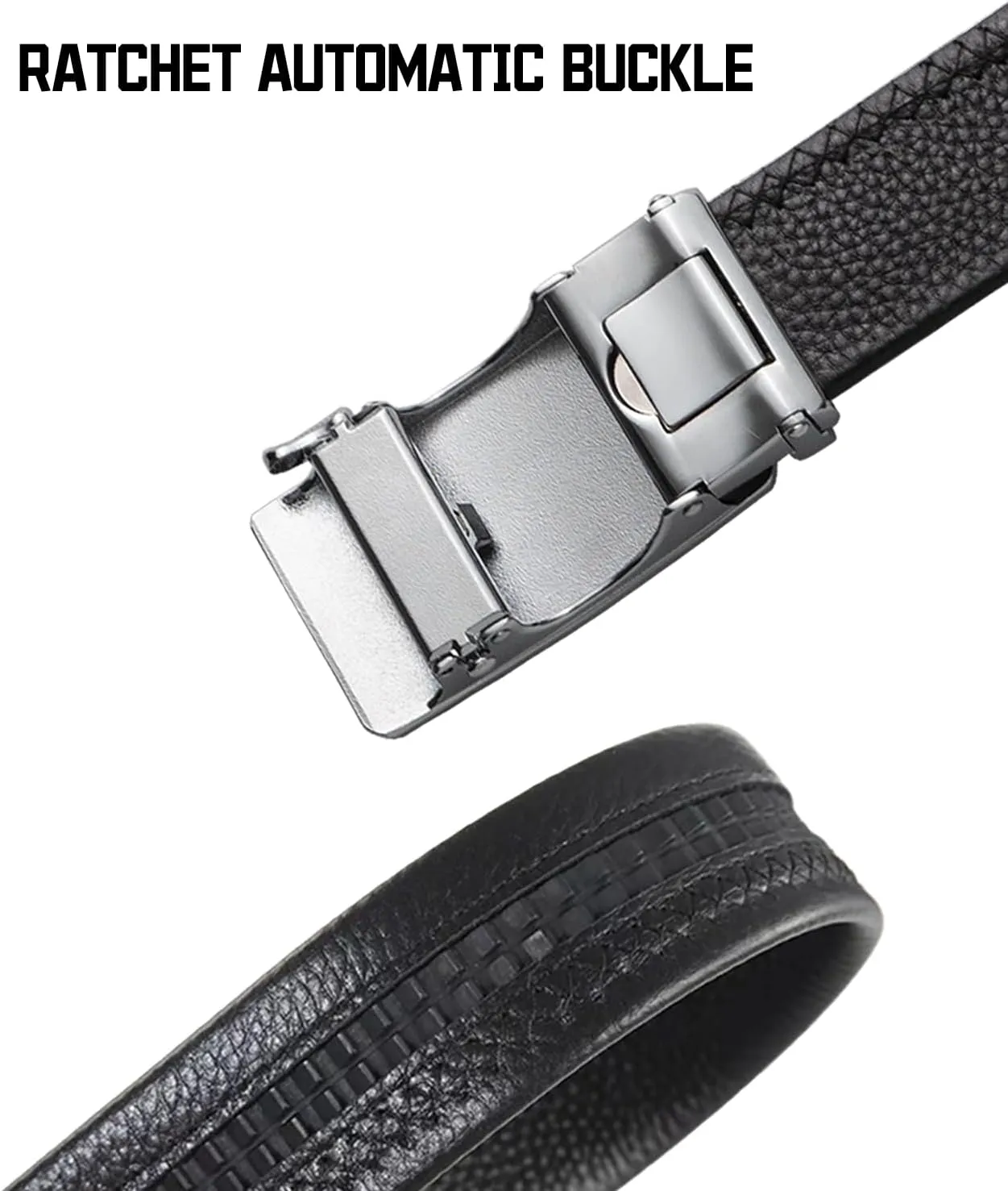 Custom Men's Belt,Personalized Engraved Name 1 3/8" Leather Ratchet Dress Belt,Customizable Fit,Elegant Gift Box