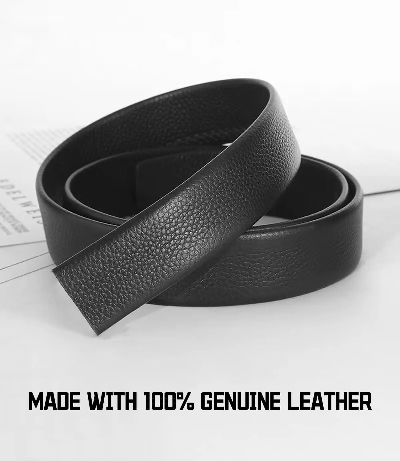 Custom Men's Belt,Personalized Engraved Name 1 3/8" Leather Ratchet Dress Belt,Customizable Fit,Elegant Gift Box