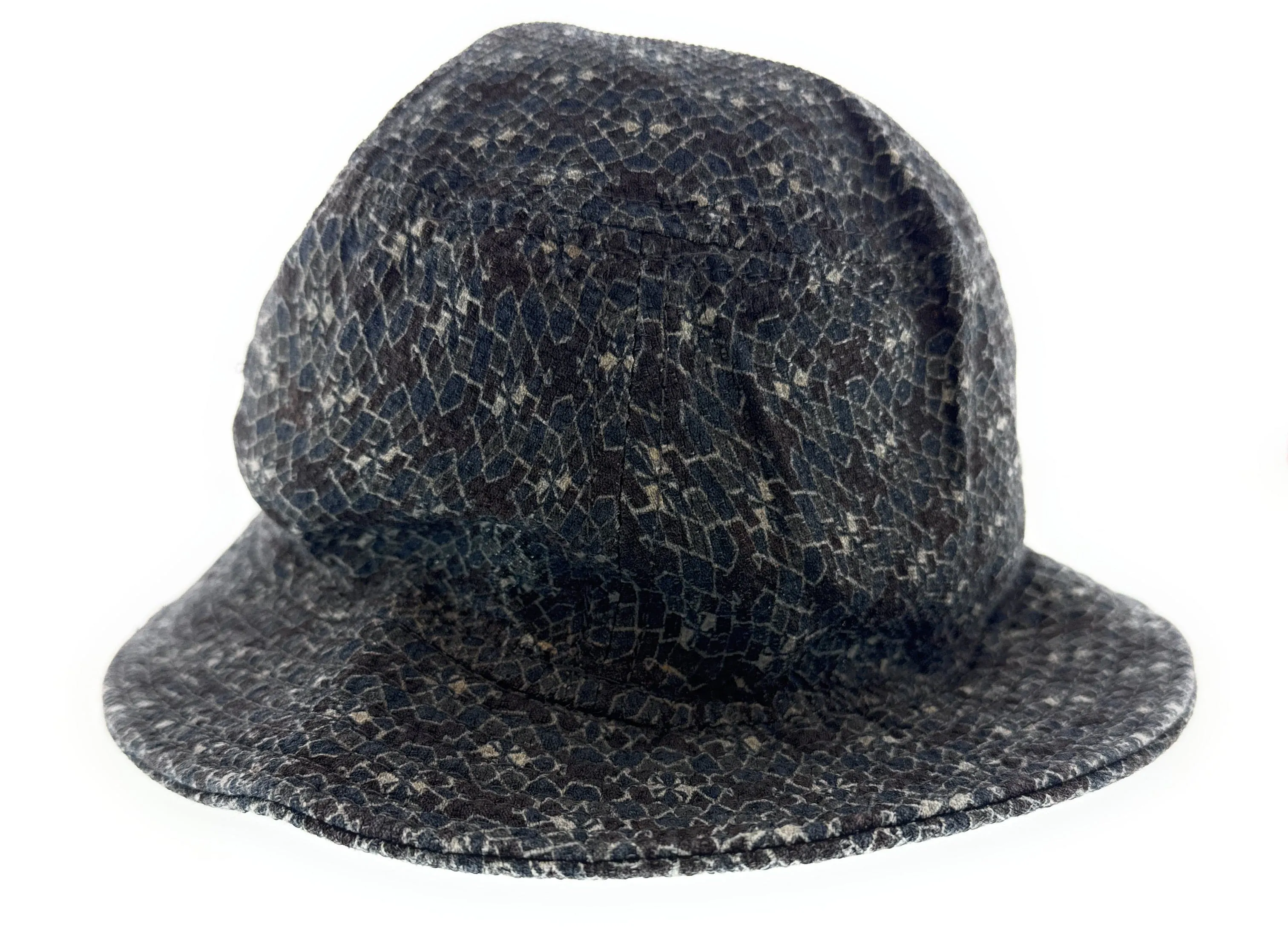 Dolce & Gabbana Silk Blend Blue Printed Bucket Hat-Adult M