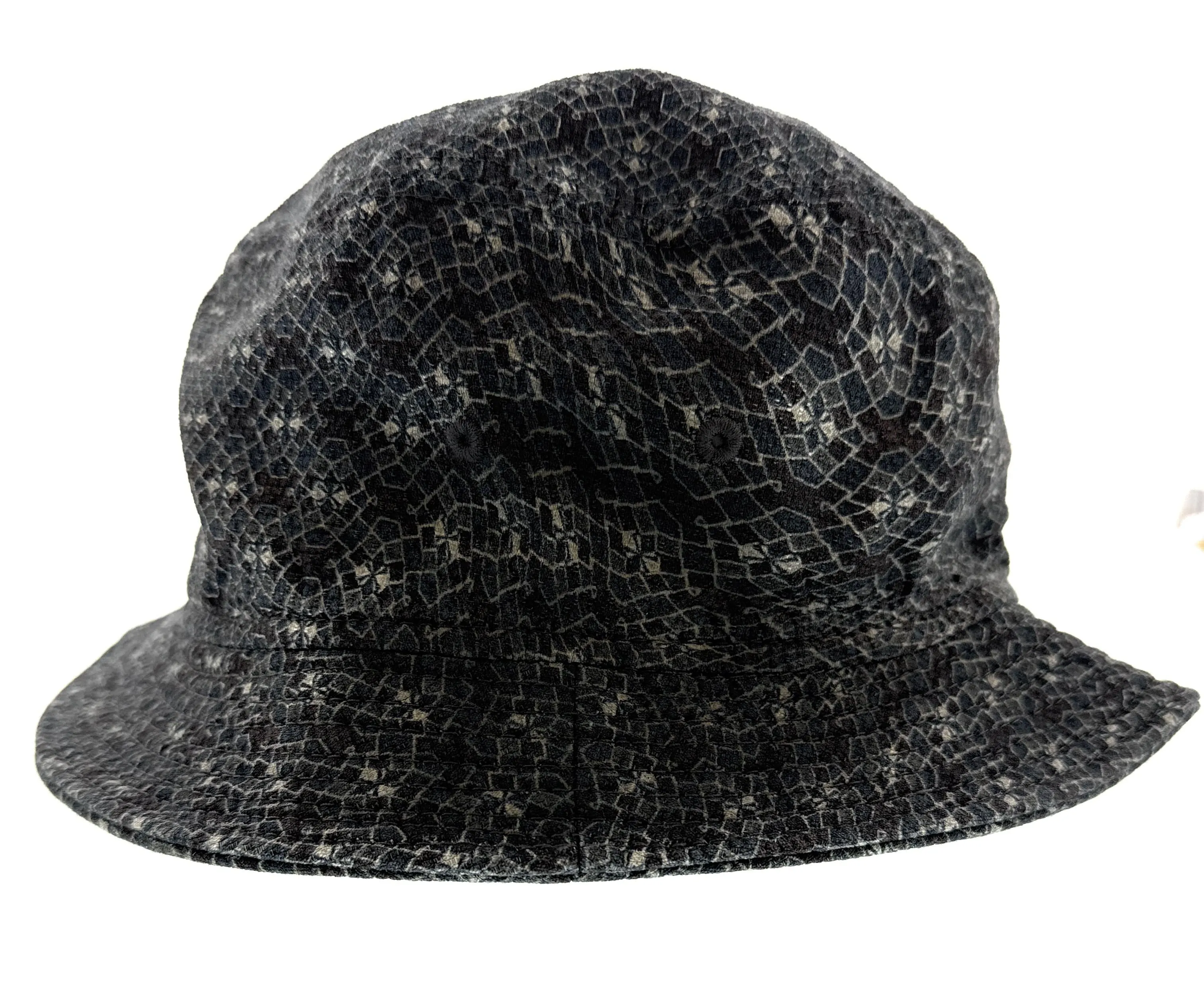 Dolce & Gabbana Silk Blend Blue Printed Bucket Hat-Adult M