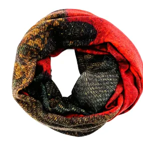 Fine Wool Silk Blend Scarves Red Tones