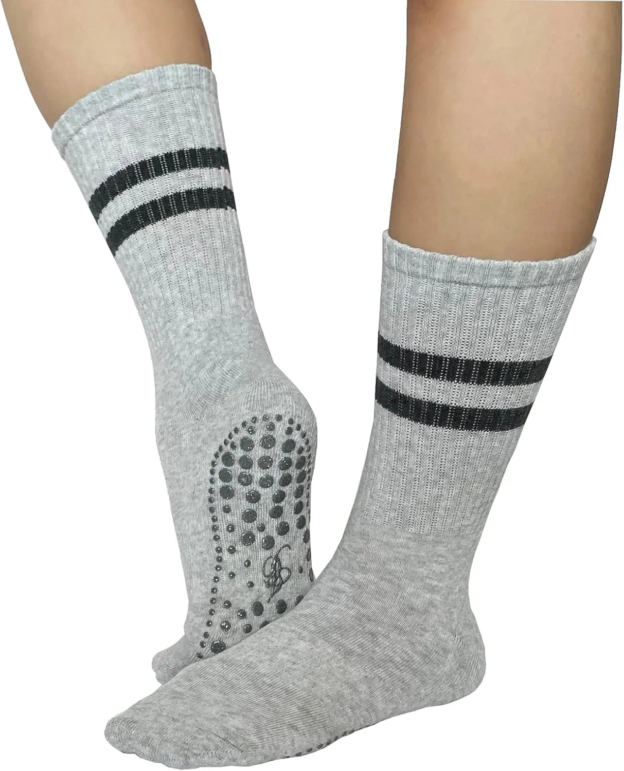 JCZANXI Yoga Socks with Grips for Women, Non Slip Grippy Socks for Yoga, Pilates, Barre, Dance | Ideal Cushioned Crew Socks
