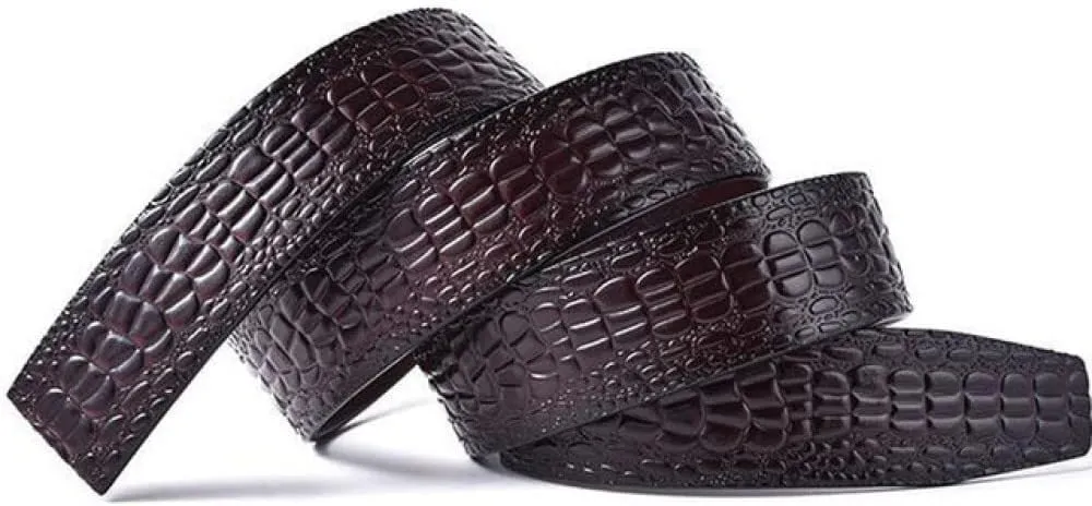 leather No Buckle 3.5cm Wide Real Genuine Leather Belt Without Automatic Buckle Strap Belts Men
