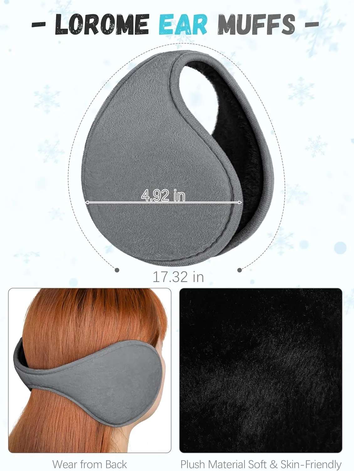 LOROME Winter Hat Scarf Earmuffs Gloves for Women, Touchscreen Gloves Beanie Hat Earmuffs Womens Scarves