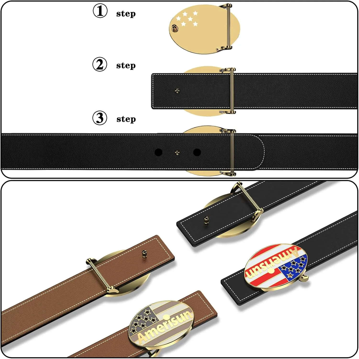 Men's genuine leather belt, made of 100% cowhide, can be paired with business or casual jeans