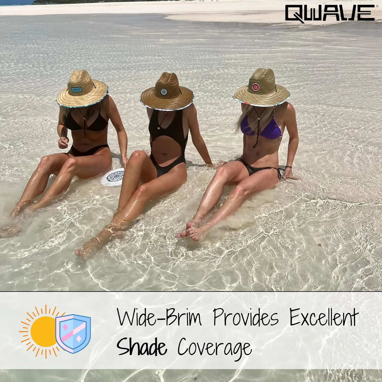 Qwave Straw Hats for Women - Stylish Tropical Print Designs, Beach Gear Sun Hats for Women, Lifeguard Hat with Sun Protection