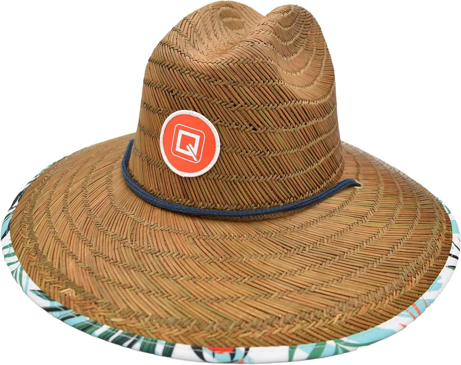 Qwave Straw Hats for Women - Stylish Tropical Print Designs, Beach Gear Sun Hats for Women, Lifeguard Hat with Sun Protection