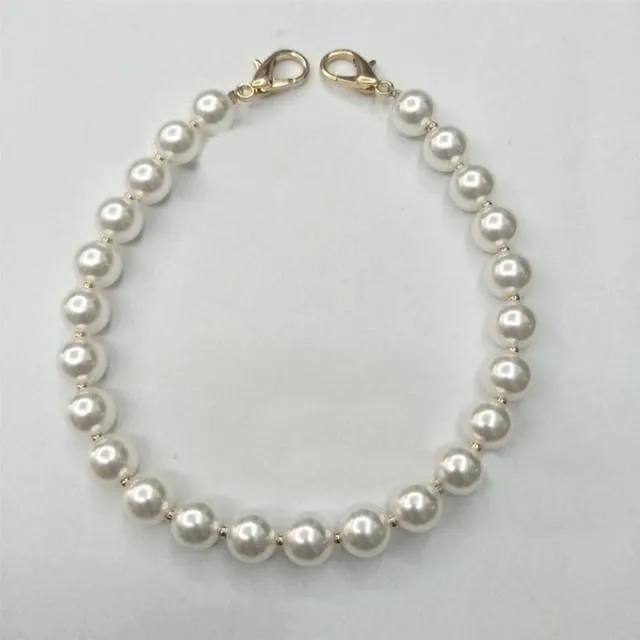 Realaiot 100/110/120cm Pearl Strap for Bags Handbag Handles DIY purse Replacement Long Beaded Chain for shoulder Bag straps Pearl Belt