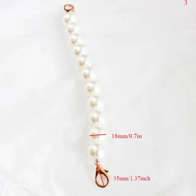 Realaiot 100/110/120cm Pearl Strap for Bags Handbag Handles DIY purse Replacement Long Beaded Chain for shoulder Bag straps Pearl Belt