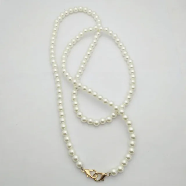 Realaiot 100/110/120cm Pearl Strap for Bags Handbag Handles DIY purse Replacement Long Beaded Chain for shoulder Bag straps Pearl Belt