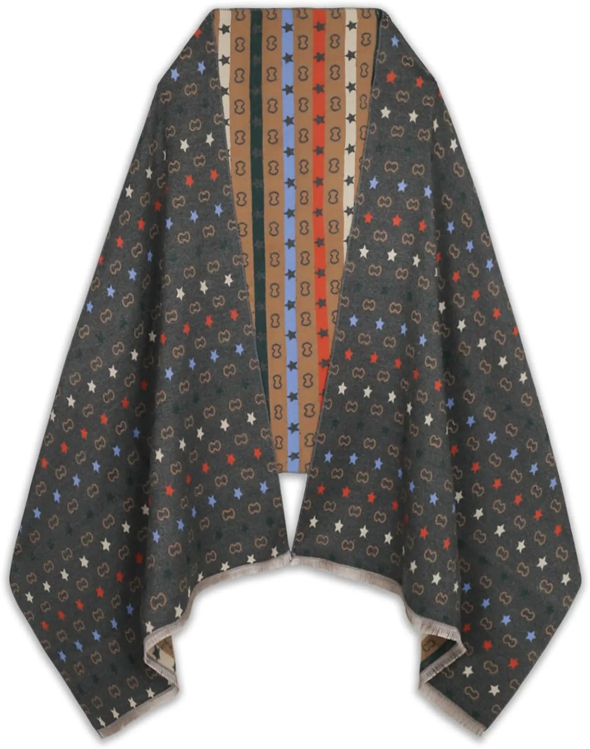 Relang Scarfs for Women Pashmina Silky Shawl Wrap for Evening Dressing Blanket Open Front Poncho Cape