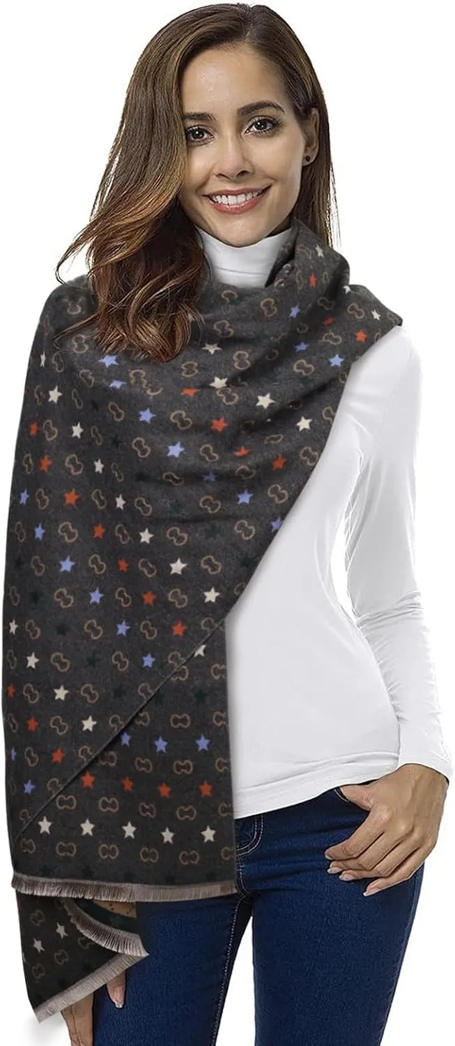 Relang Scarfs for Women Pashmina Silky Shawl Wrap for Evening Dressing Blanket Open Front Poncho Cape