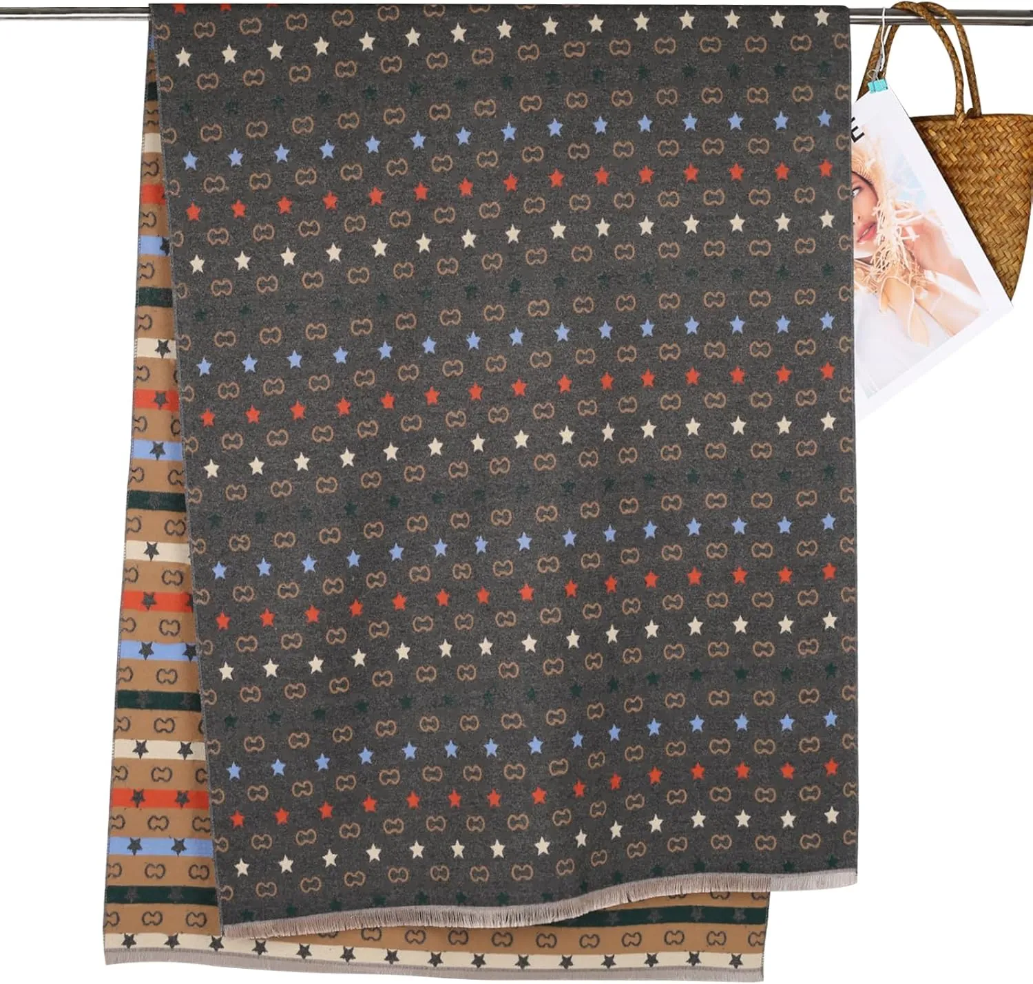 Relang Scarfs for Women Pashmina Silky Shawl Wrap for Evening Dressing Blanket Open Front Poncho Cape