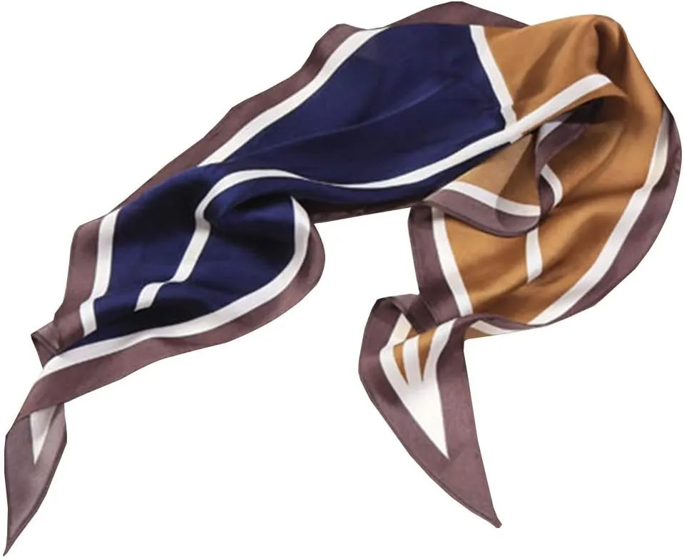 Simple Striped Digital Printing Small Diamond Square Silk Feeling Neckerchief Headscarf