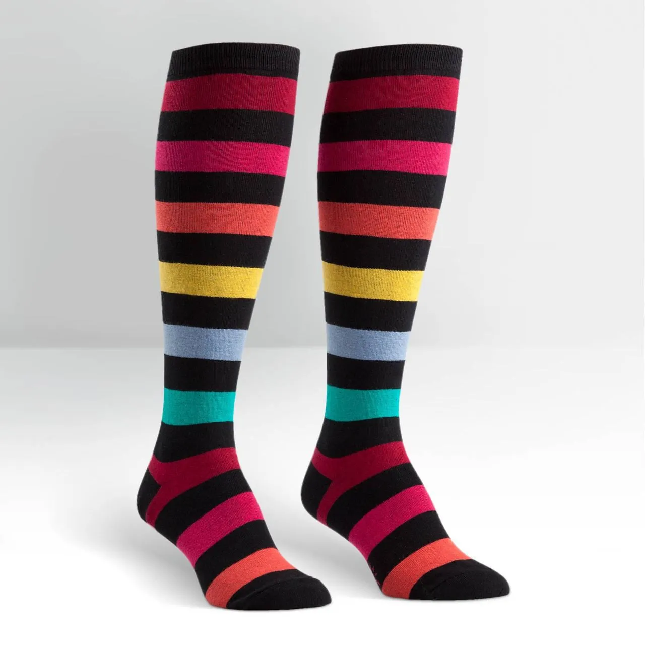 Stretch It Funky Sherbet Multi Stripe Knee High Socks (Unisex)