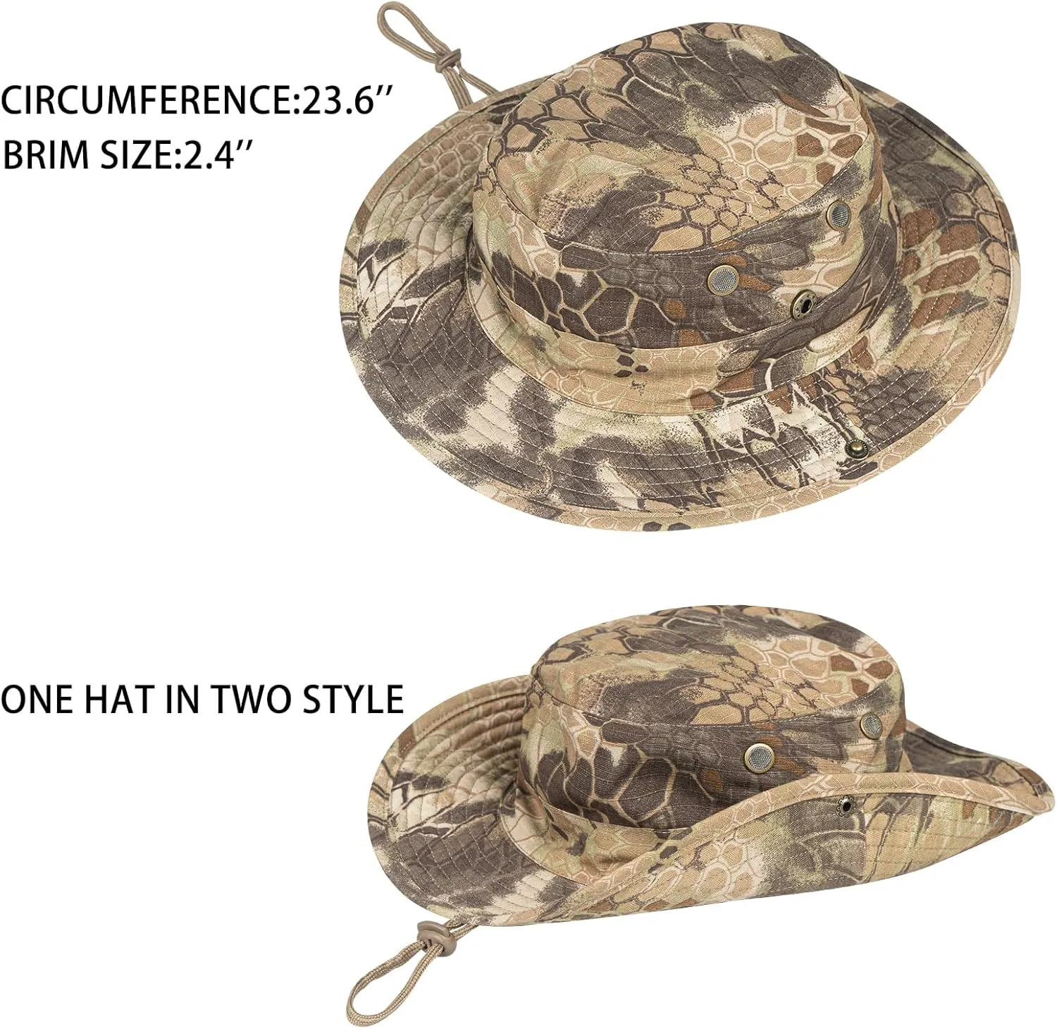 Sun Hats for Men Women Boonie Hat Foldable Fishing Hat UPF 50  Bucket Hat for Fishing Hiking Garden Safari Beach