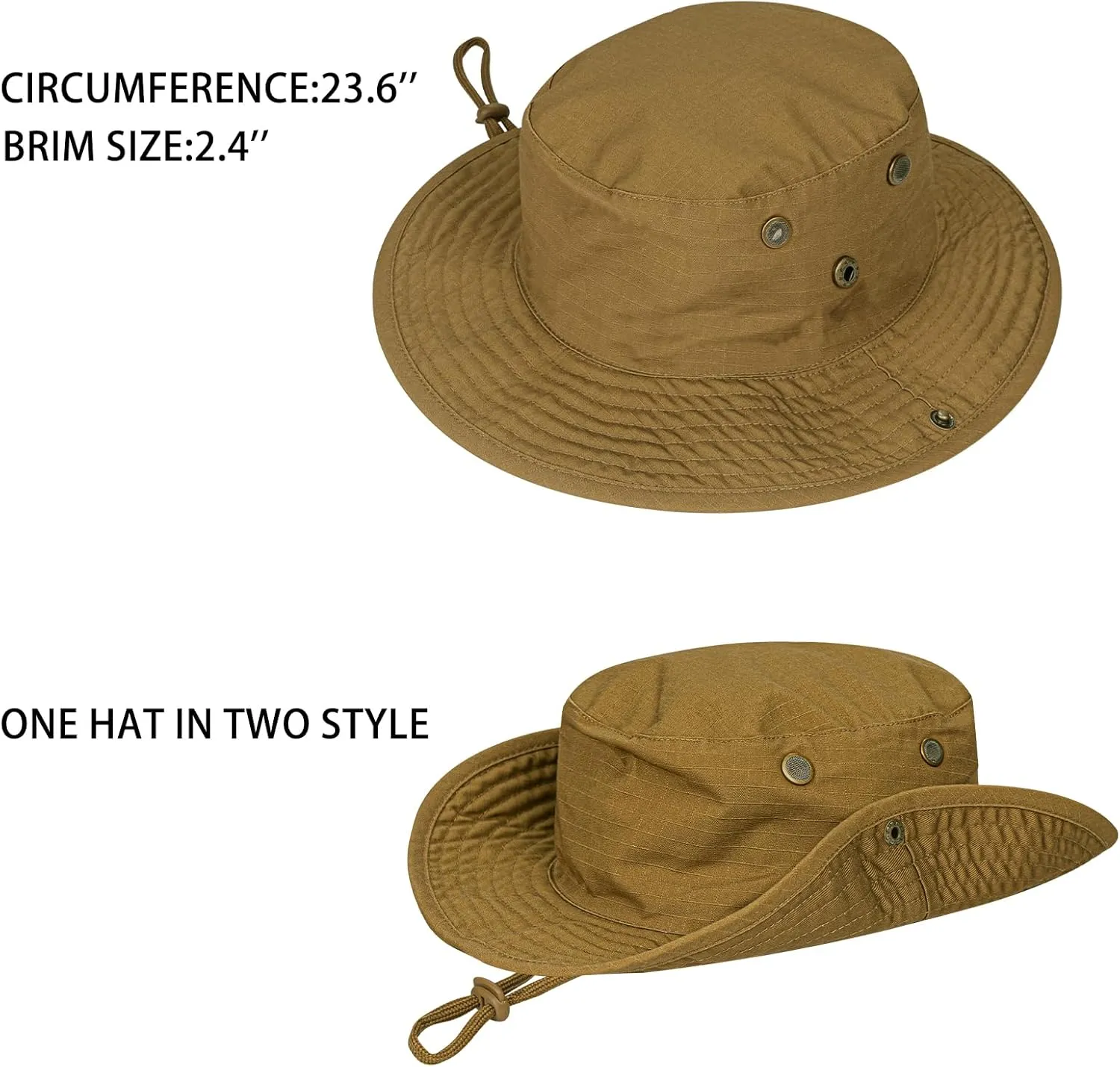 Sun Hats for Men Women Boonie Hat Foldable Fishing Hat UPF 50  Bucket Hat for Fishing Hiking Garden Safari Beach