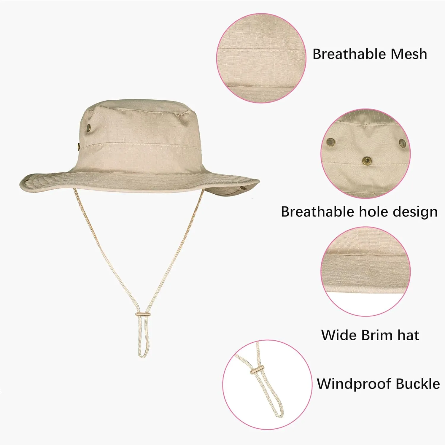 Sun Hats for Men Women Boonie Hat Foldable Fishing Hat UPF 50  Bucket Hat for Fishing Hiking Garden Safari Beach