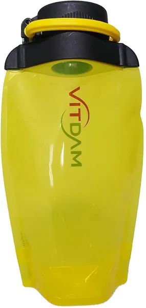 Vitdam Foldable Reusable Water Bottles BPA Free, FDA Approved (Yellow)