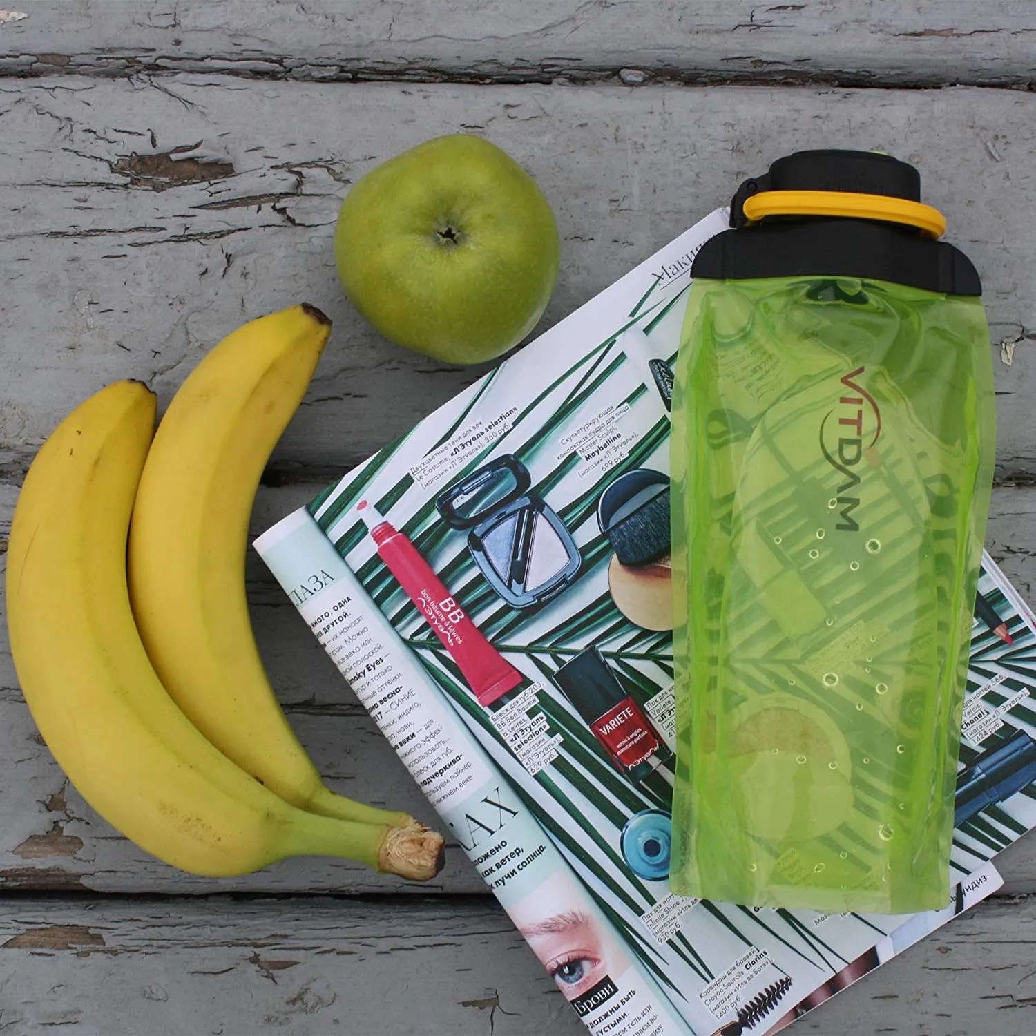 Vitdam Foldable Reusable Water Bottles BPA Free, FDA Approved (Yellow)