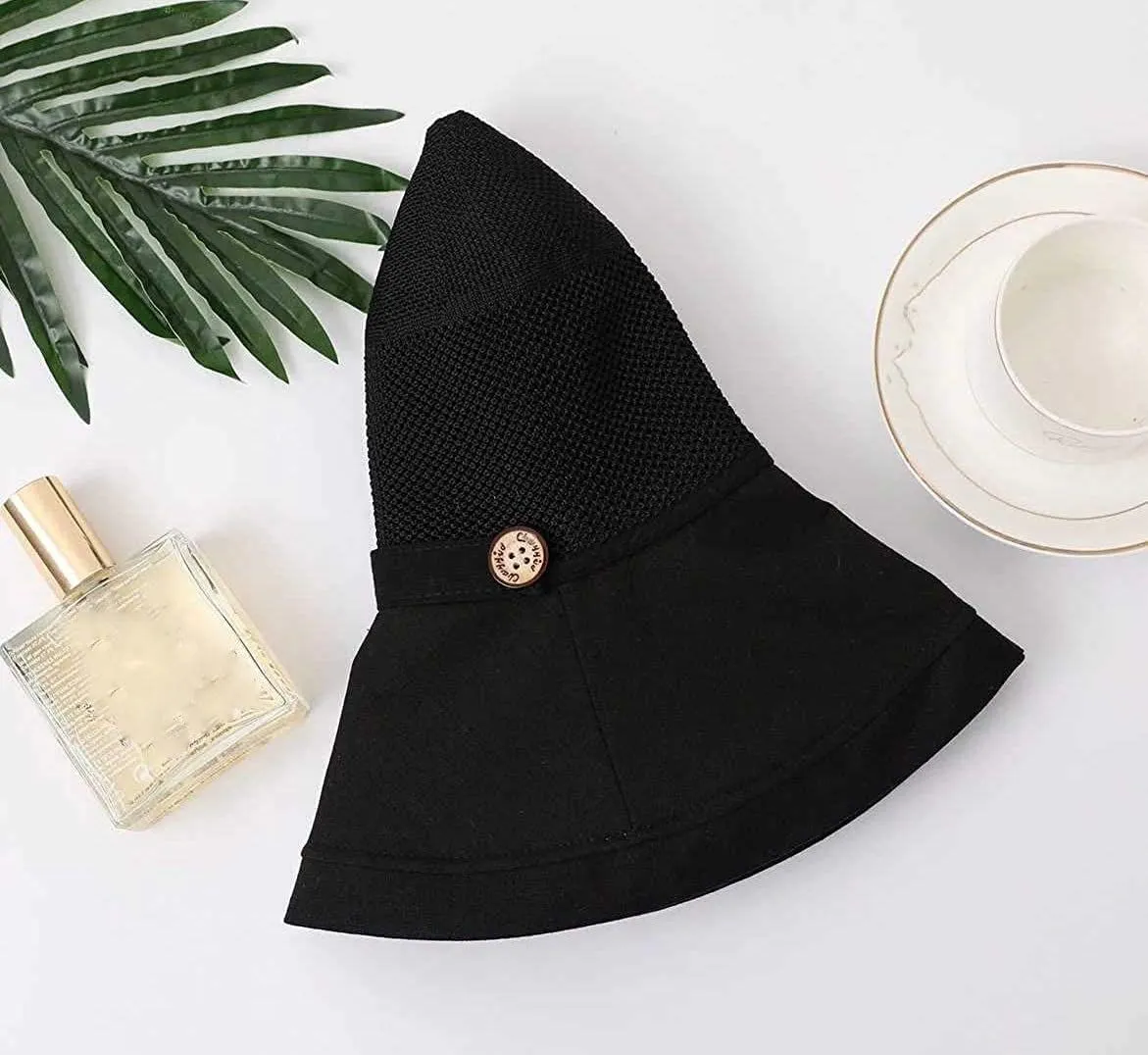 Women Summer Wide-Brim UV-Protection Sun-Hat Outdoor Breathable Finshing-Hat for Travel
