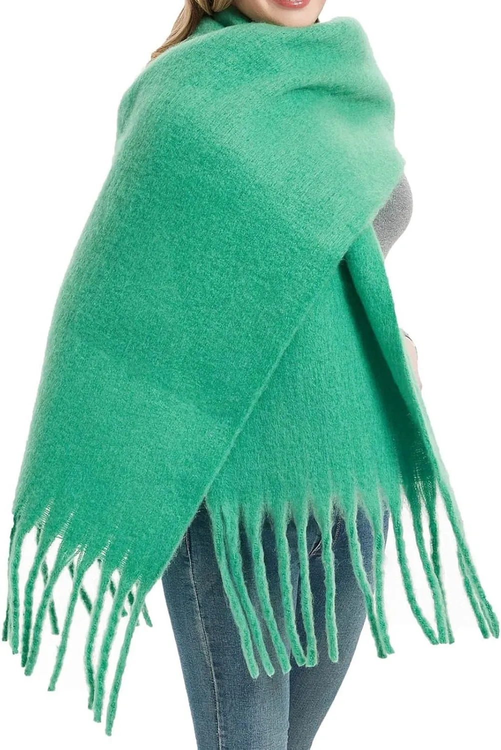 Women's Fashion Long Pashmina Shawl Winter Warm Lattice Large Scarf Blanket Scarfs Colorful for Evening Dress Wedding