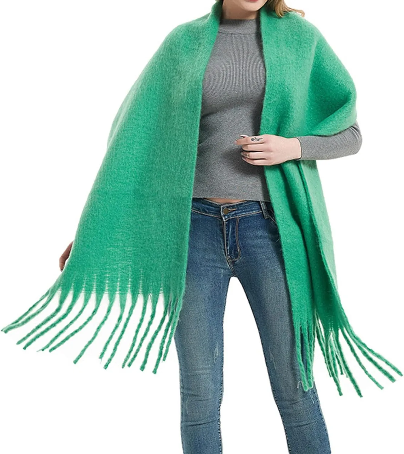 Women's Fashion Long Pashmina Shawl Winter Warm Lattice Large Scarf Blanket Scarfs Colorful for Evening Dress Wedding