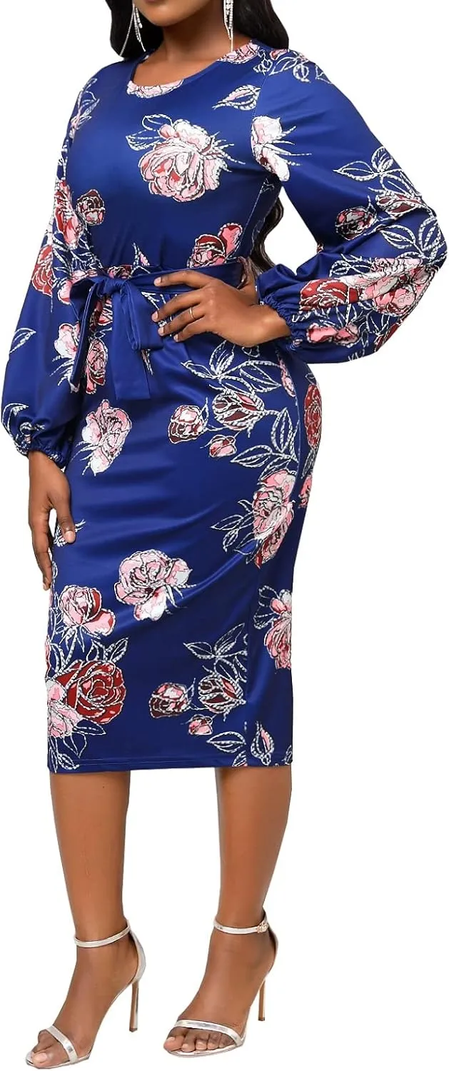 Xinlees Women's Elegant Dresses Sexy Bodycon Long Sleeve Pencil Business Dresses