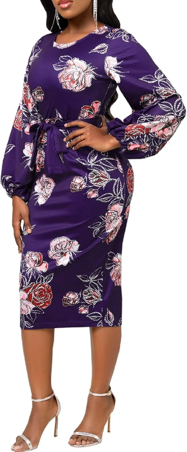 Xinlees Women's Elegant Dresses Sexy Bodycon Long Sleeve Pencil Business Dresses