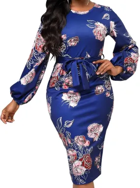 Xinlees Women's Elegant Dresses Sexy Bodycon Long Sleeve Pencil Business Dresses