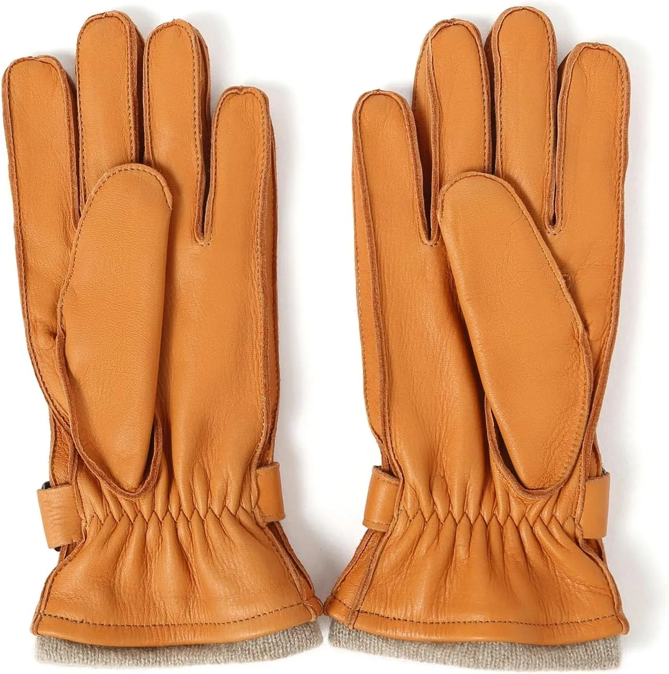 YISEVEN Men's Deerskin Leather Gloves Hand Sewn