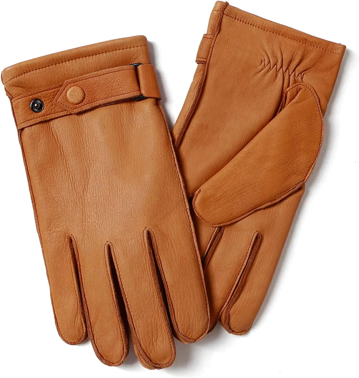 YISEVEN Men's Deerskin Leather Gloves Hand Sewn