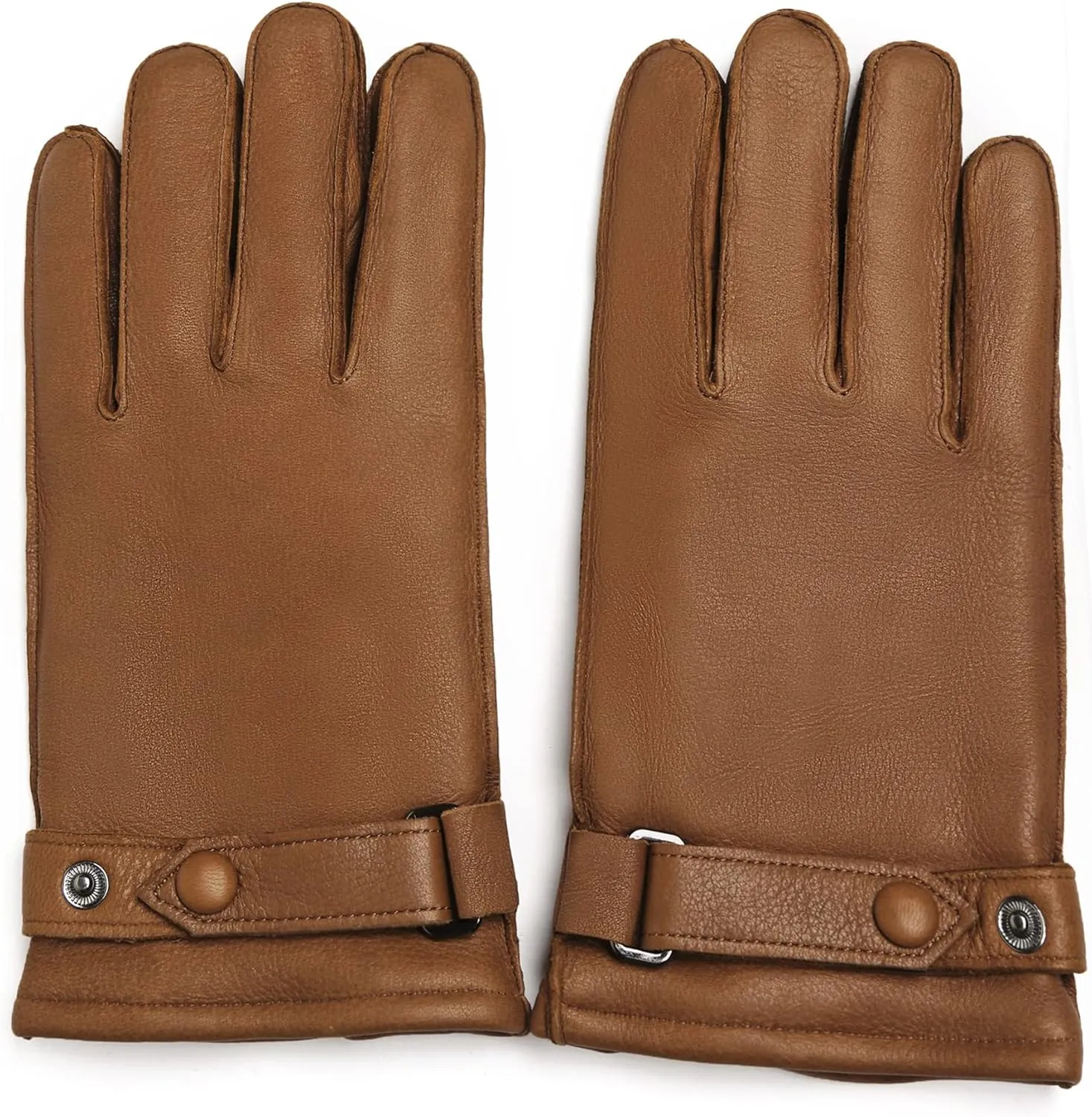 YISEVEN Men's Deerskin Leather Gloves Hand Sewn