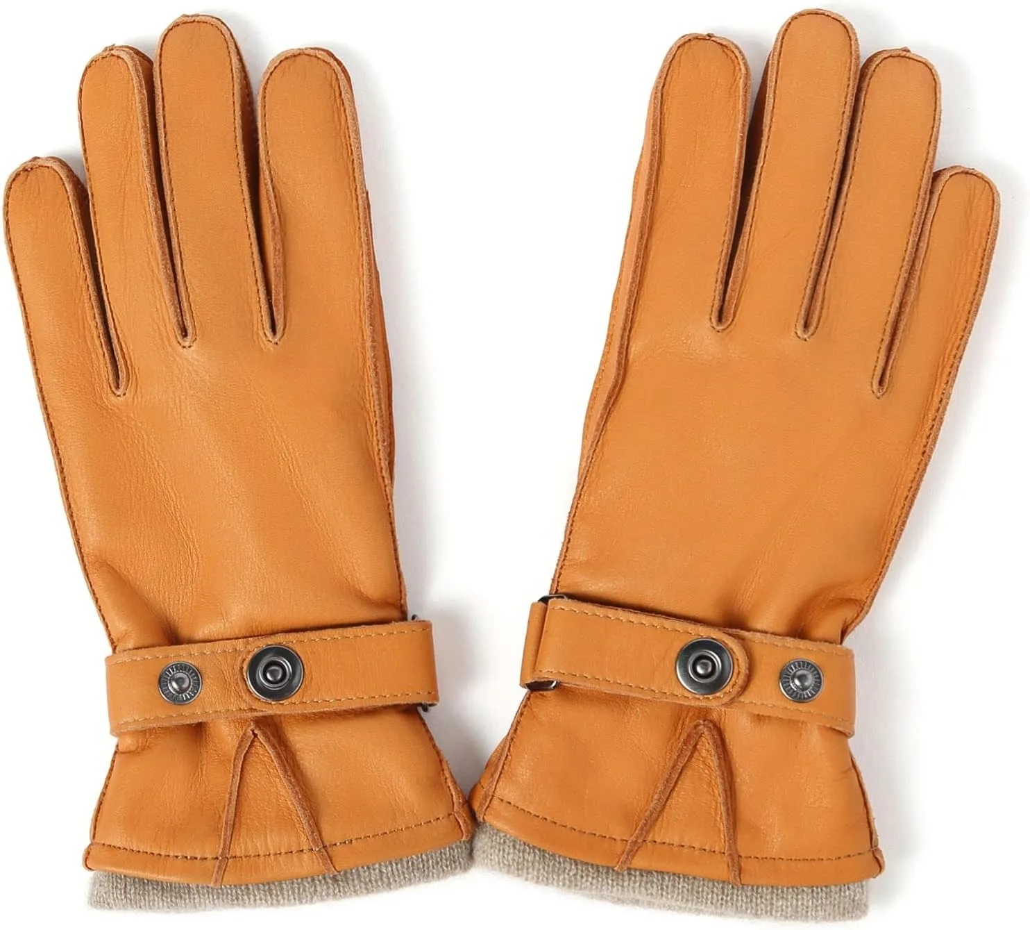 YISEVEN Men's Deerskin Leather Gloves Hand Sewn